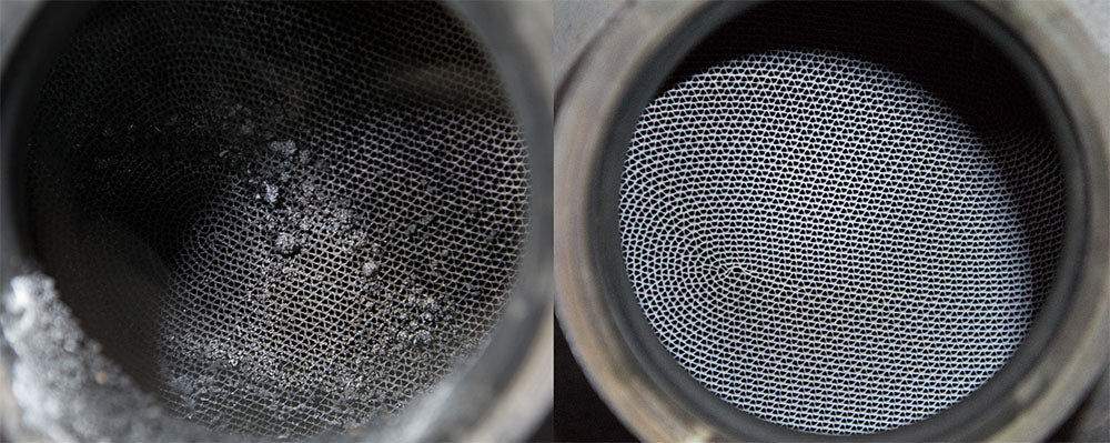 Filtru particule DPF înainte și după curățare profesională - ALGITEHNIC Arad